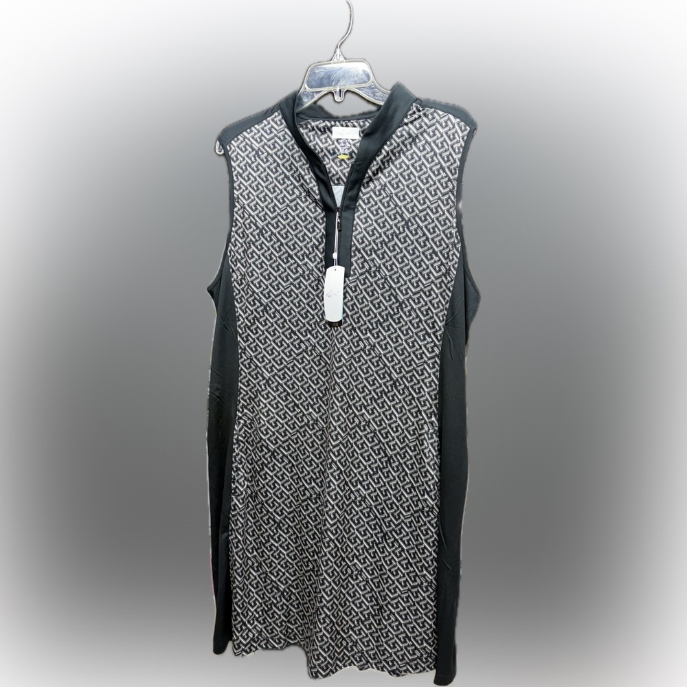 Greg Norman Collection Black and White Patterned Dress